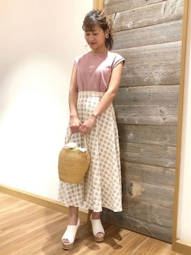 「ピンクベージュ」｜DEICYさん（レディース・157cm）の夏コーディネート