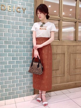 「DEICY（デイシー）のアイテム（Tシャツ/カットソー）」を使った、DEICYさん（レディース・158cm）の夏コーディネート