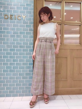 「DEICY（デイシー）のアイテム（その他パンツ）」を使った、DEICYさん（レディース・160cm）の夏コーディネート