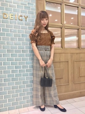 「DEICY（デイシー）のアイテム（その他パンツ）」を使った、DEICYさん（レディース・160cm）の夏コーディネート