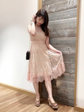 「アイテム（ワンピース、ピンク系）」を使った、DEICYさん（レディース・156cm）の夏コーディネート