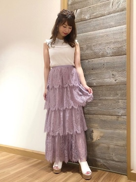 「ノースリーブニット」｜DEICYさん（レディース・156cm）の夏コーディネート