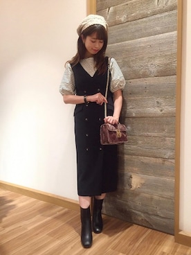 「マリンコーデ」｜「アイテム（ブーツ）」を使った、DEICYさん（レディース・156cm）の秋コーディネート