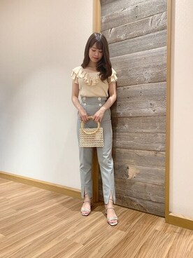 「DEICY（デイシー）のアイテム（その他パンツ）」を使った、DEICYさん（レディース・156cm）の夏コーディネート