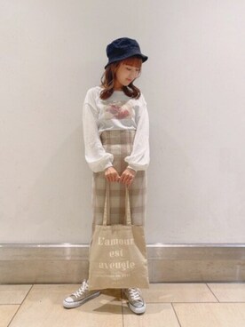 「DEICY（デイシー）のアイテム（Tシャツ/カットソー）」を使った、DEICYさん（レディース・159cm）の秋コーディネート