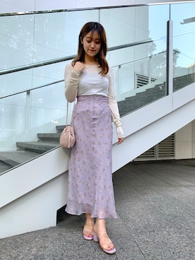 「ME COUTURE（ミークチュール）のアイテム（スカート）」を使った、DEICYさん（レディース・160cm）の夏コーディネート