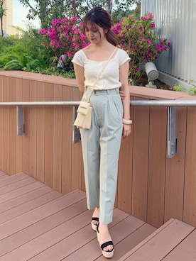 「DEICY（デイシー）のアイテム（Tシャツ/カットソー）」を使った、DEICYさん（レディース・160cm）の夏コーディネート