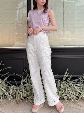 「DEICY（デイシー）のアイテム（その他パンツ）」を使った、DEICYさん（レディース・160cm）の夏コーディネート