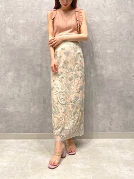 「アイテム（シューズ、パープル系）」を使った、DEICYさん（レディース・160cm）の夏コーディネート