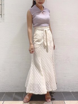 「ME COUTURE（ミークチュール）のアイテム（スカート）」を使った、DEICYさん（レディース・160cm）の夏コーディネート
