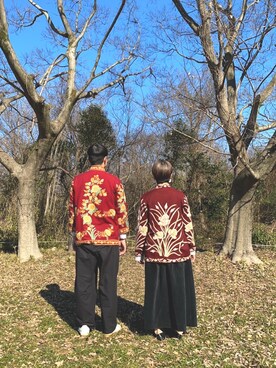 「my beautiful landlet（マイビューティフルランドレット）のアイテム（スカート）」を使った、kekekesanさん（レディース・156cm）の冬コーディネート