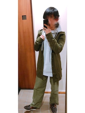 「semantic design（セマンティックデザイン）のアイテム（モッズコート）」を使った、タクさん（メンズ・169cm）の冬コーディネート
