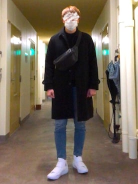 「NANO universe（ナノユニバース）のアイテム（ステンカラーコート）」を使った、KTRさん（メンズ・176cm）の冬コーディネート
