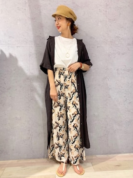 「LEPSIM（レプシィム）のアイテム（キャスケット）」を使った、yopieさん（レディース・162cm）の夏コーディネート