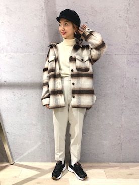 「LEPSIM（レプシィム）のアイテム（キャスケット）」を使った、yopieさん（レディース・162cm）の秋コーディネート