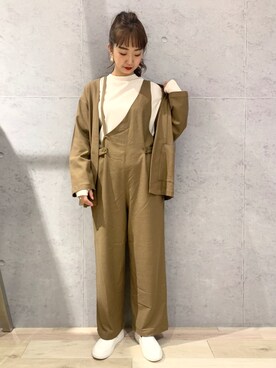 「LEPSIM」｜「アイテム（ノーカラージャケット）」を使った、yopieさん（レディース・162cm）の冬コーディネート