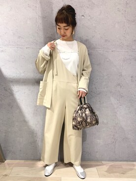 「LEPSIM」｜「アイテム（ノーカラージャケット）」を使った、yopieさん（レディース・162cm）の冬コーディネート