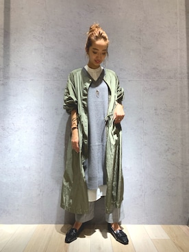 「アイテム（マタニティウェア/グッズ、グレー系）」を使った、yopieさん（レディース・162cm）の秋コーディネート