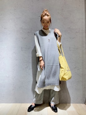 「アイテム（マタニティウェア/グッズ、グレー系）」を使った、yopieさん（レディース・162cm）の秋コーディネート