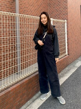 「レプシィム(LEPSIM)」｜「アイテム（オールインワン・サロペット）」を使った、yopieさん（レディース・162cm）の冬コーディネート