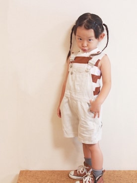 「センター分け」｜「アイテム（その他）」を使った、s u uさん（キッズ・100cm）の夏コーディネート