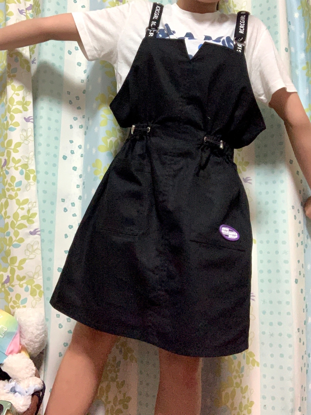 「サロペットスカート」｜「BEAMSのアイテム（Tシャツ/カットソー、ホワイト系）」を使った、mizuki3567さん（レディース・150cm）の夏コーディネートの1枚目の写真