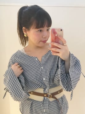 「太ベルト」｜nakanishi_sakiさん（レディース・154cm）の冬コーディネート