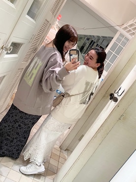 「mystic（ミスティック）のアイテム（スウェット）」を使った、nakanishi_sakiさん（レディース・154cm）の冬コーディネート