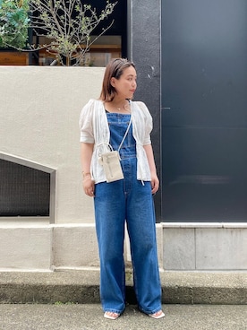 「mystic（ミスティック）のアイテム（サロペット/オーバーオール）」を使った、nakanishi_sakiさん（レディース・154cm）の春コーディネート