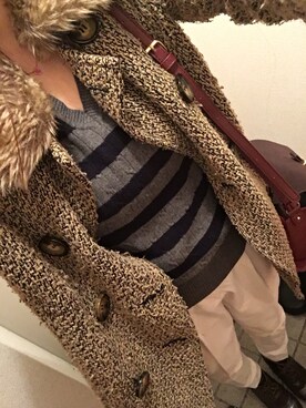 「オフィススタイル」｜「アイテム（ステンカラーコート）」を使った、Erioさん（レディース・157cm）の冬コーディネート