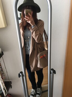 「archives（アルシーヴ）のアイテム（トレンチコート）」を使った、Erioさん（レディース・157cm）の春コーディネート