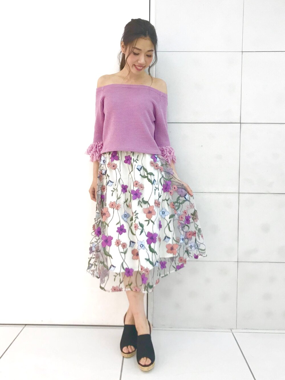 MIIA(ミーア)の「チュール刺繍スカート(スカート)」 - WEAR MIIA(ミーア)の「チュール刺繍スカート(スカート)」 - WEAR
