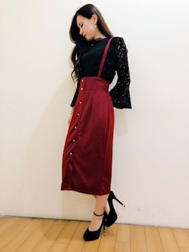 レーストップス サスペンダースカートセットを使った人気ファッションコーディネート Wear