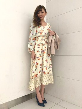 「アイボリー」｜「アイテム（ライダースジャケット）」を使った、MIIAさん（レディース・160cm）の冬コーディネート