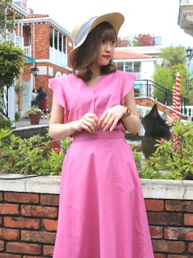 「MIIA（ミーア）のアイテム（帽子）」を使った、MIIAさん（レディース・155cm）の春コーディネート