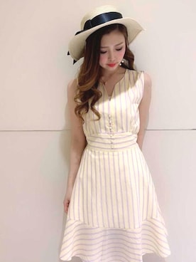 「MIIA（ミーア）のアイテム（帽子）」を使った、MIIAさん（レディース・167cm）の春コーディネート