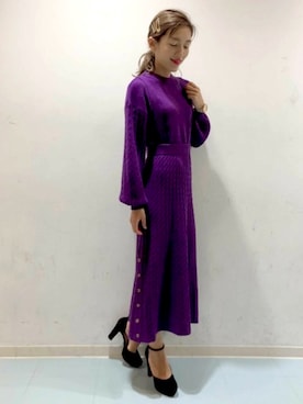 「アイテム（ジャンパースカート）」を使った、MIIAさん（レディース・160cm）の秋コーディネート