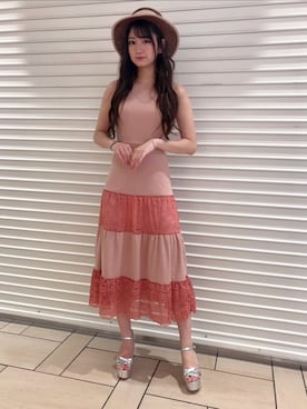 「MIIA（ミーア）のアイテム（帽子）」を使った、MIIAさん（レディース・160cm）の夏コーディネート