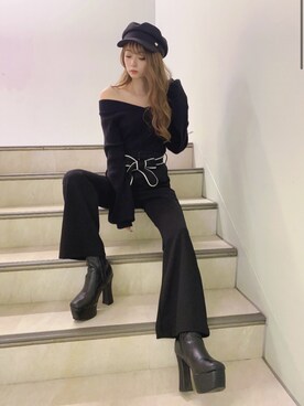 「MIIA（ミーア）のアイテム（パンツ）」を使った、MIIAさん（レディース・152cm）の秋コーディネート