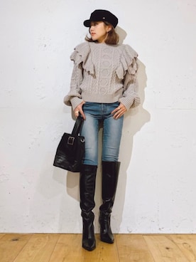 「MIIA（ミーア）のアイテム（パンツ）」を使った、MIIAさん（レディース・156cm）の秋コーディネート