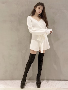 「カシュクール」｜「アイテム（サロペット/オーバーオール）」を使った、MIIAさん（レディース・152cm）の秋コーディネート