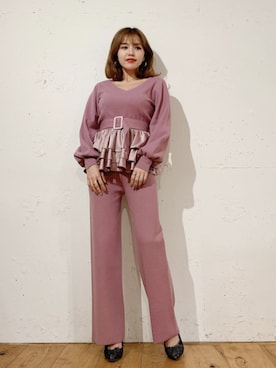 「MIIA（ミーア）のアイテム（パンツ）」を使った、MIIAさん（レディース・156cm）の秋コーディネート