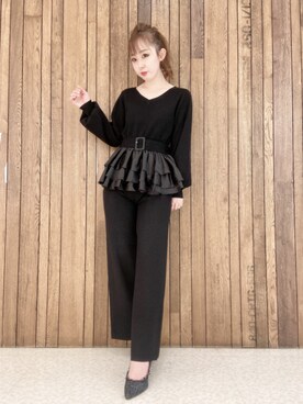 「MIIA（ミーア）のアイテム（パンツ）」を使った、MIIAさん（レディース・157cm）の冬コーディネート