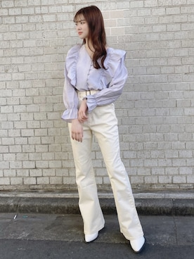 「MIIA（ミーア）のアイテム（パンツ）」を使った、MIIAさん（レディース・151cm）の春コーディネート
