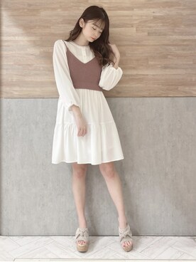 「ミニワンピ」｜MIIAさん（レディース・152cm）の春コーディネート