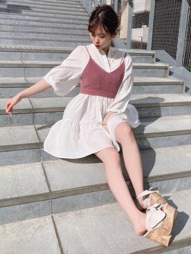 「ミニワンピ」｜MIIAさん（レディース・162cm）の春コーディネート