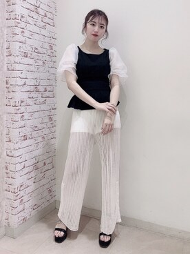 「MIIA（ミーア）のアイテム（パンツ）」を使った、MIIAさん（レディース・163cm）の春コーディネート