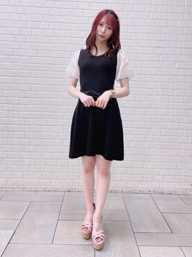 「ミニワンピ」｜MIIAさん（レディース・158cm）の春コーディネート