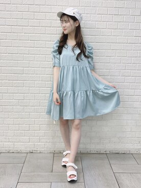 「ミニワンピ」｜MIIAさん（レディース・151cm）の夏コーディネート