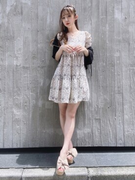 「ミニワンピ」｜MIIAさん（レディース・157cm）の夏コーディネート